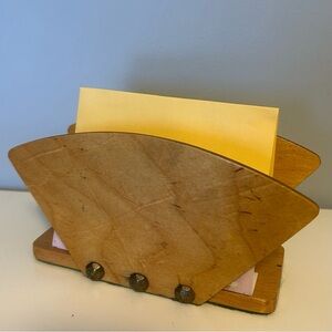 Vintage Wooden Mail Holder 
Mid-Century Desk Accesory